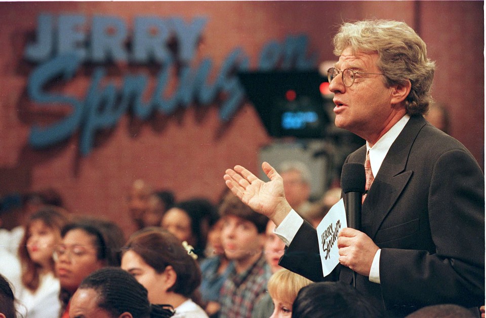 Jerry Springer Speaks To Guests During His Show December 17, 1998