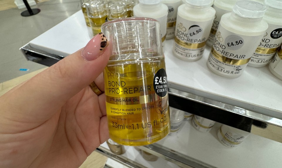 The expert also couldn't stop raving over this £4.50 hair oil that's a dupe of Olaplex's viral haircare product