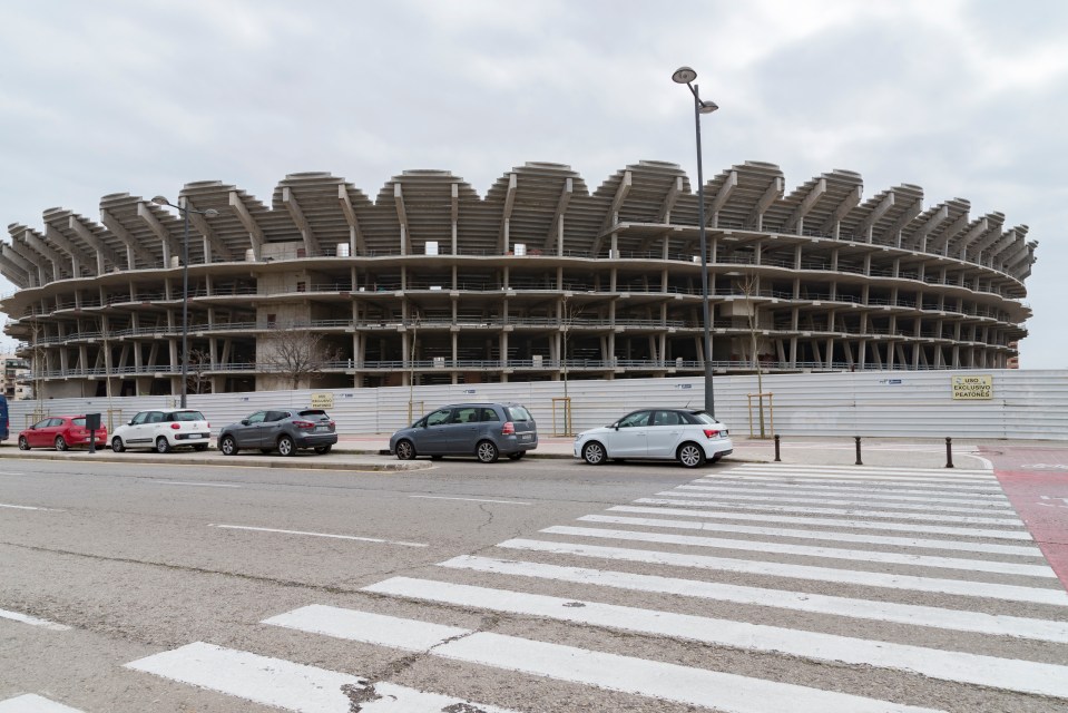 The ghostly shell of a ground sits in the middle of a major European city