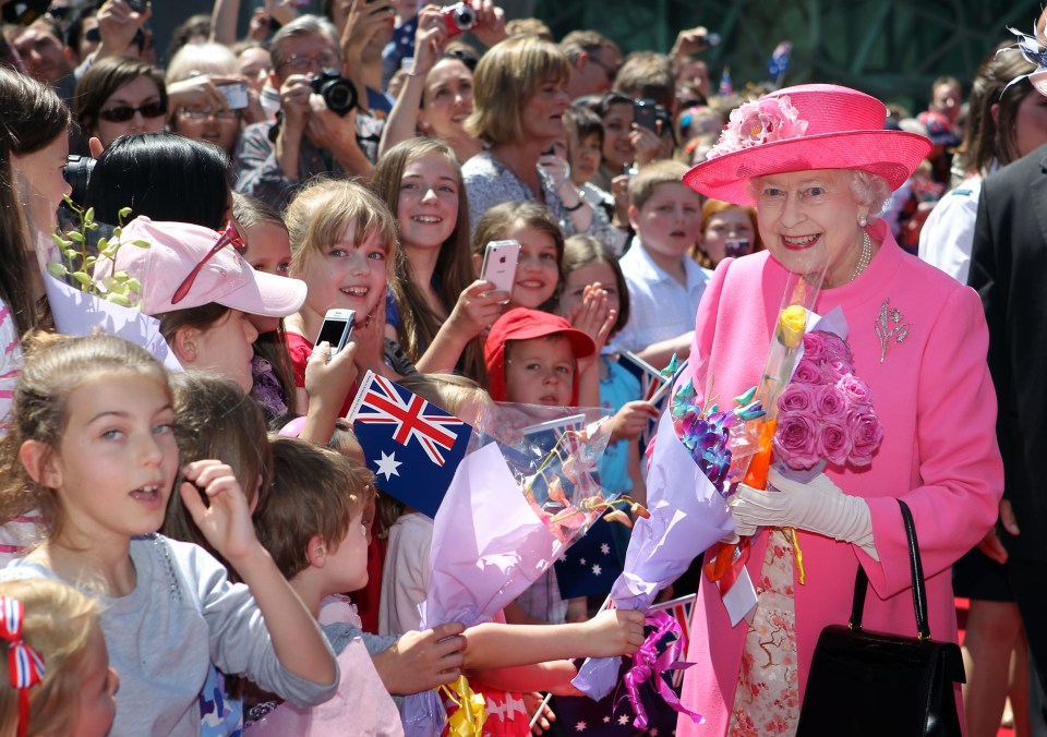 Huge crowds of adoring well-wishers gathered to greet the Queen in Melbourne's Federation Square in 2011