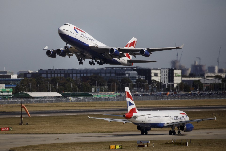 a british airways plane is taking off from the runway