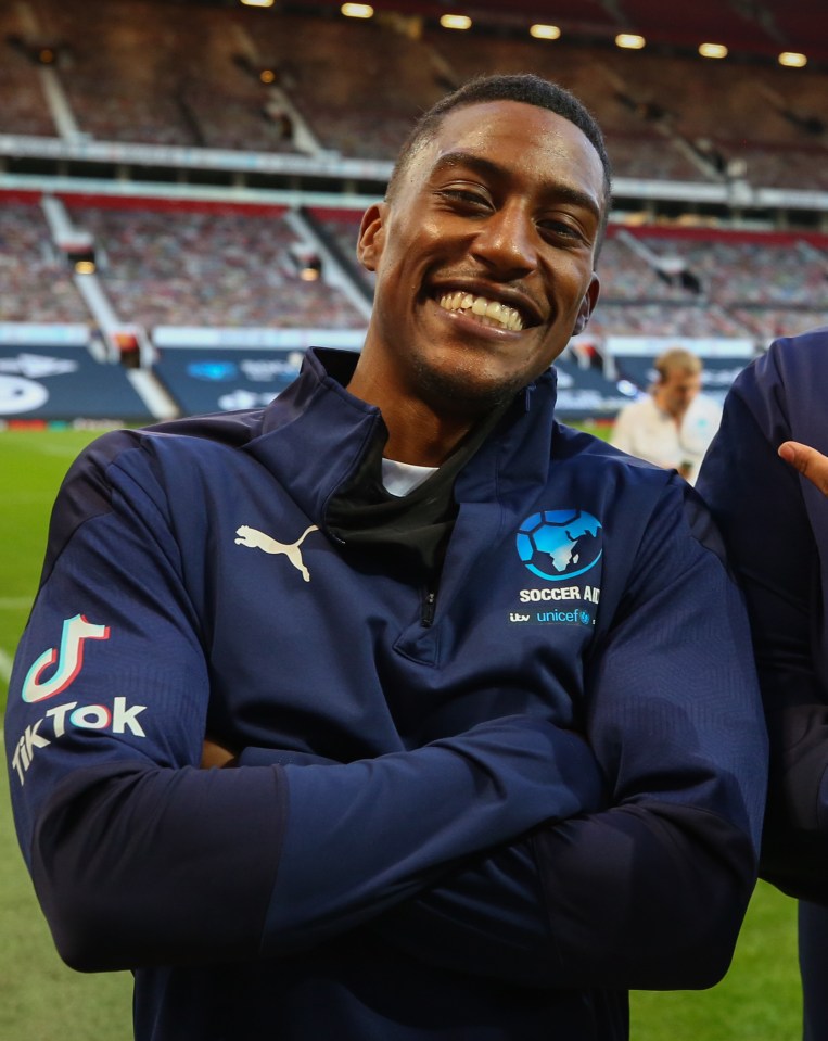 Yung Filly on the pitch ahead of Soccer Aid for Unicef 2020 at Old Trafford