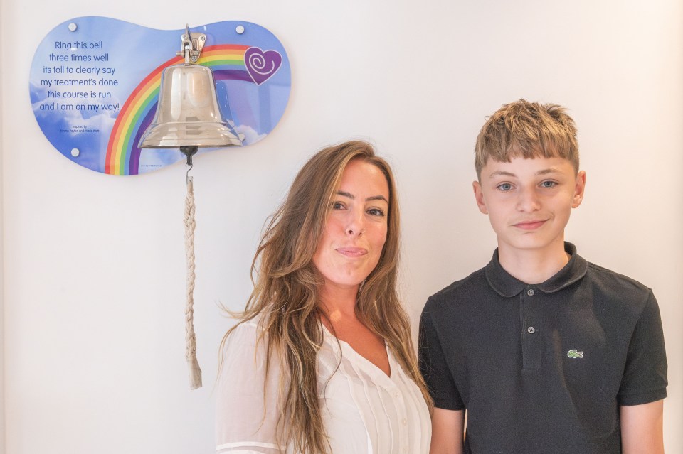 Teen cancer survivor George Shaw, 15, met Kimmy Strelley, 38, for the first time — and thanked her for giving him 'another chance to live'