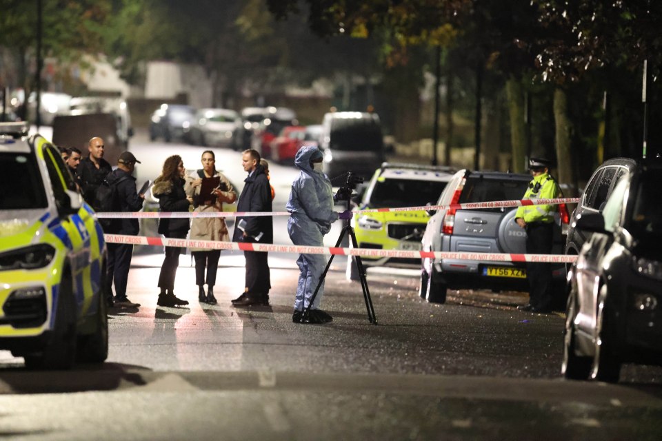 A police cordon near the scene in South London