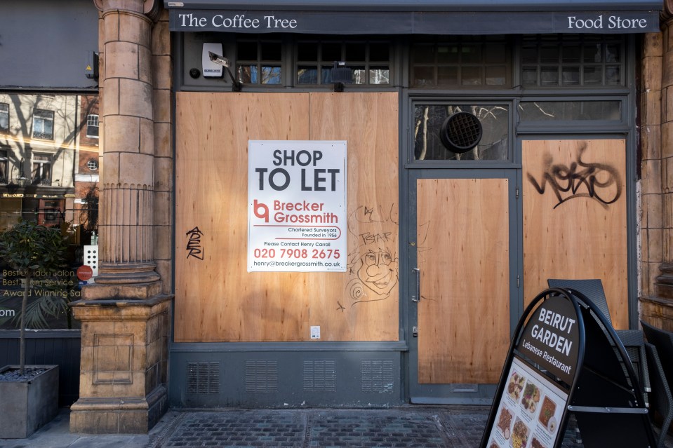 a store front with a sign that says shop to let