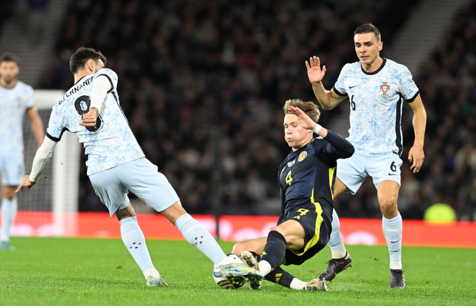 Fernandes and McTominay faced each other as Scotland and Portugal met on Tuesday