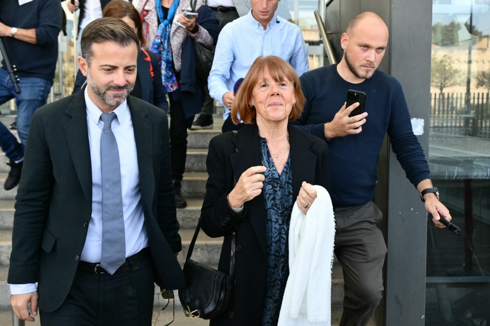 Ms Pelicot with her lawyer Antoine Camus leaving the court