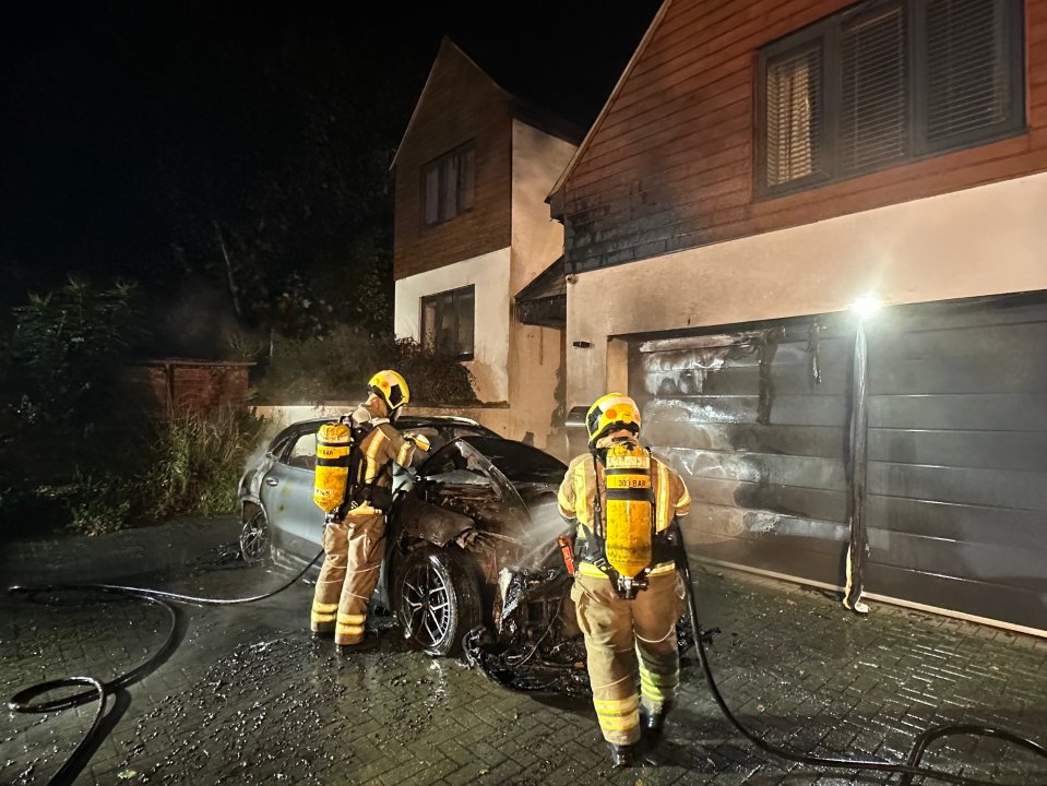 Firefighters confirmed that the fire spread to the property's garage