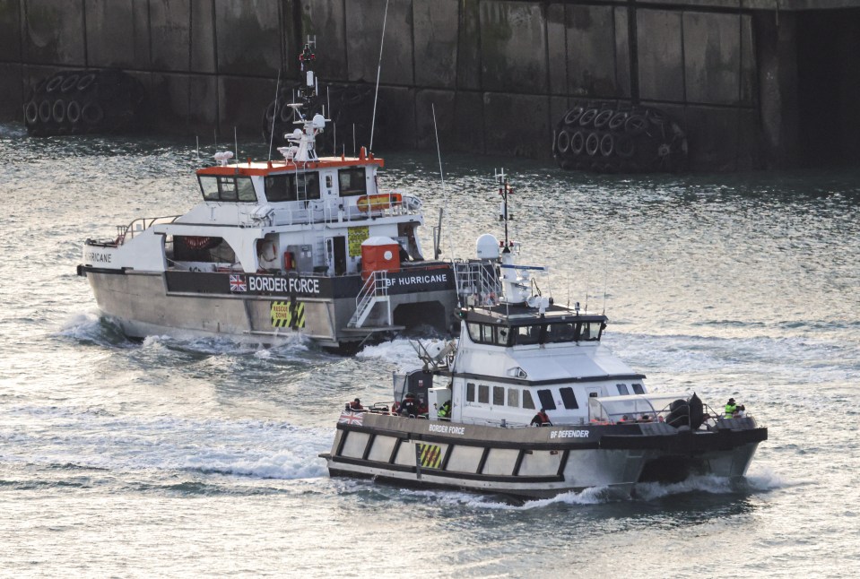 Rescue boats pictured yesterday before the tragedy this morning