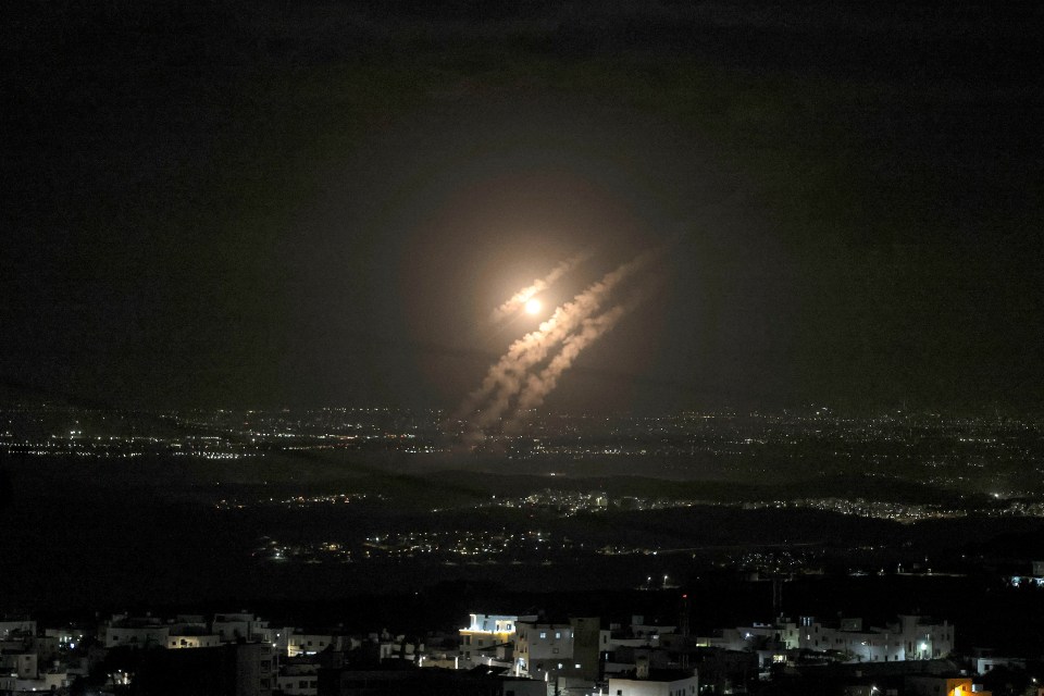 Projectiles seen above the Israeli city of Ashdod