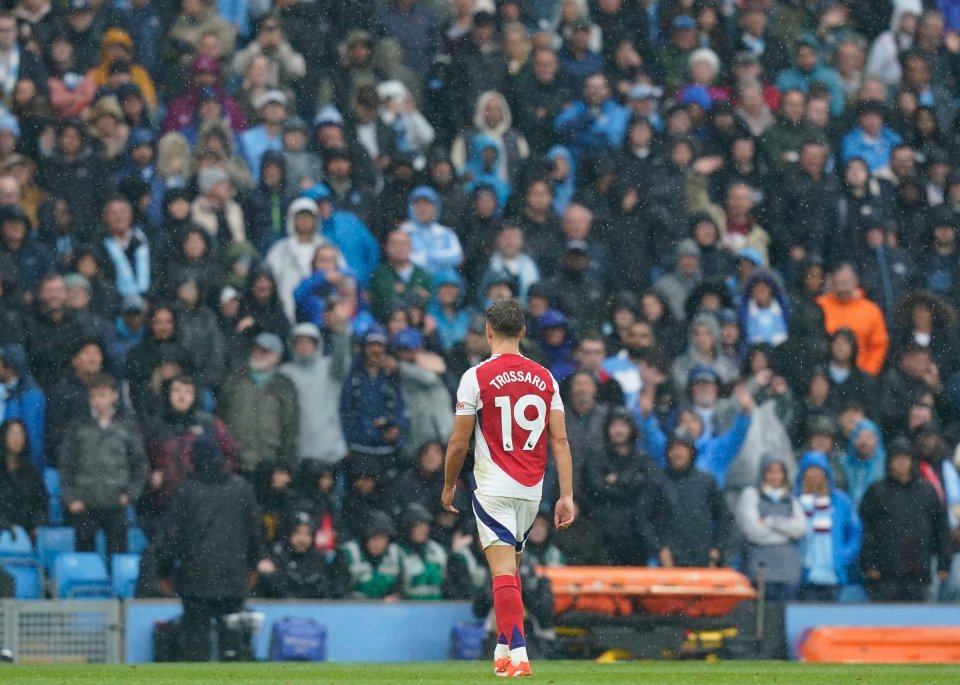 Leandro Trossard was sent off against Man City for a second yellow card for delaying the restart