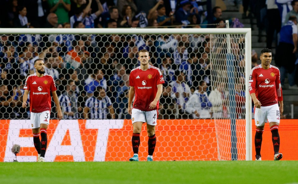 Manchester United threw away a two-goal lead against FC Porto in the Europa League