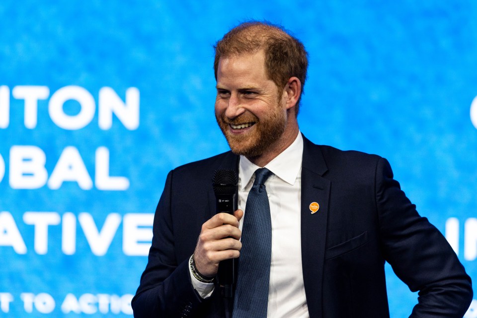 Harry also appeared in high spirits at the Clinton Global Initiative on September 24 in New York City