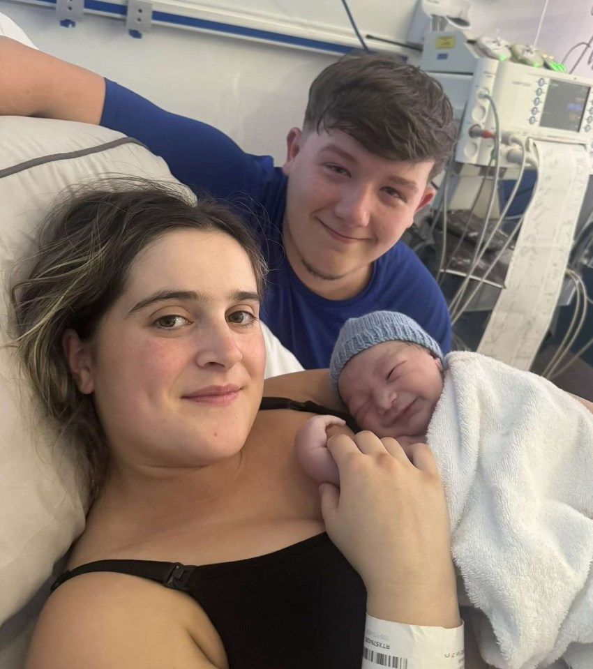 Katie Radford gave birth to her first child Ronnie this month