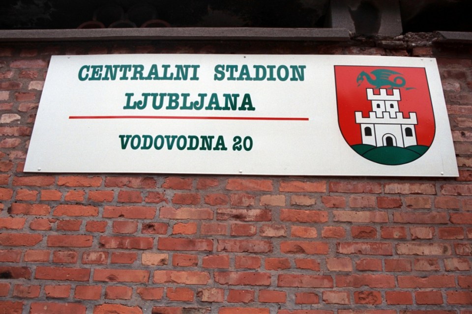 2BC0N1B General view of NK Olimpija Ljubljana Football ground, Bezigrad Central Stadium, Ljubljana, Slovenia