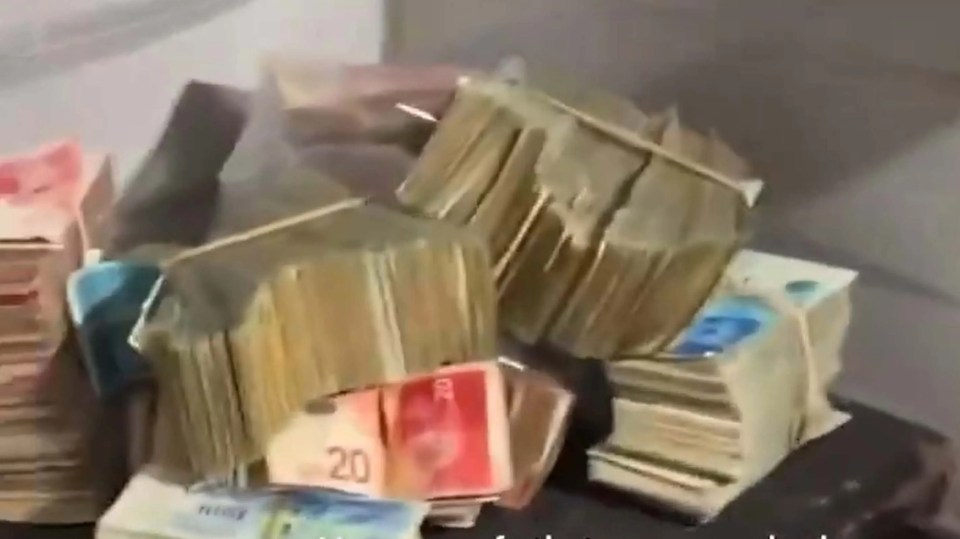 Piles of cash were found inside his room