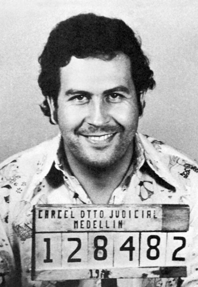 Mug shot of infamous Colombian drug lord Pablo Escobar