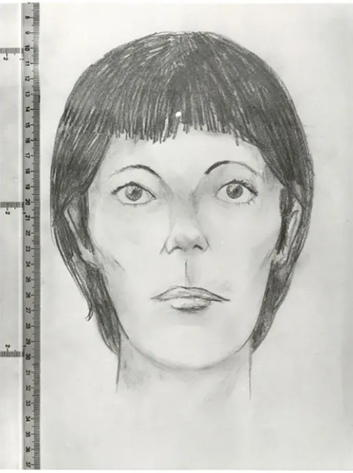 A sketch of the victim who was found dead in France in 1982