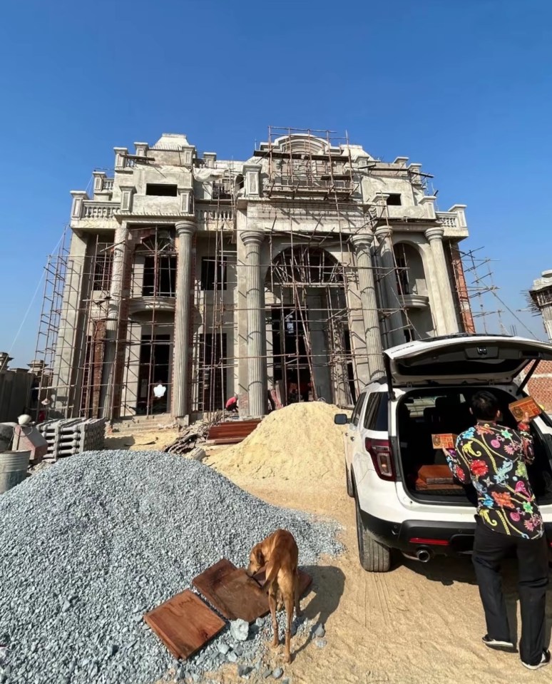 The mansion is still under construction in Cambodia