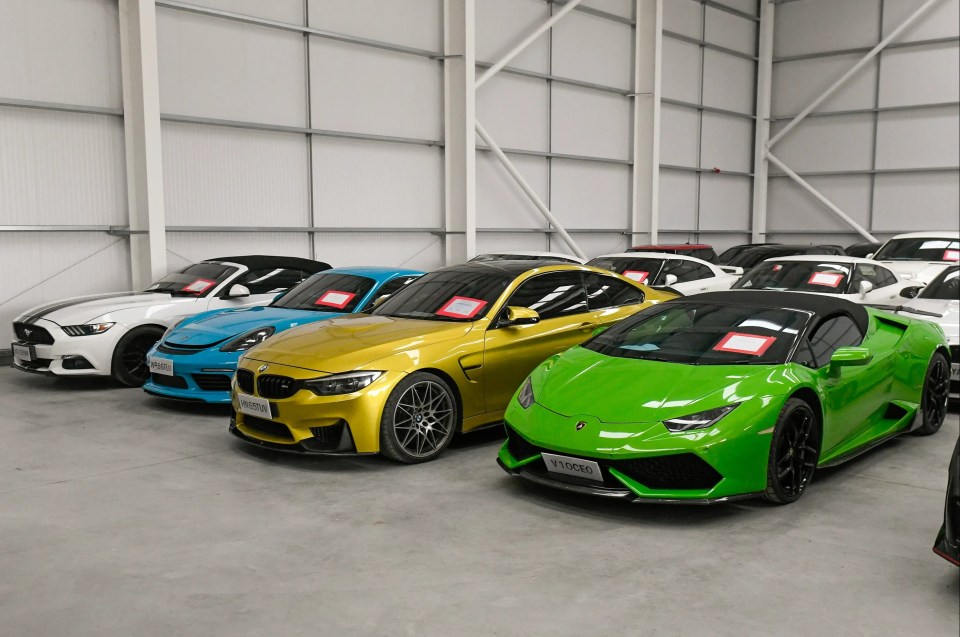 A £222,000 Lamborghini Huracan Spyder in green was one of the motors recovered