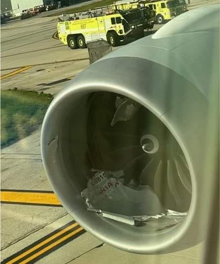 A passenger's view of the engine