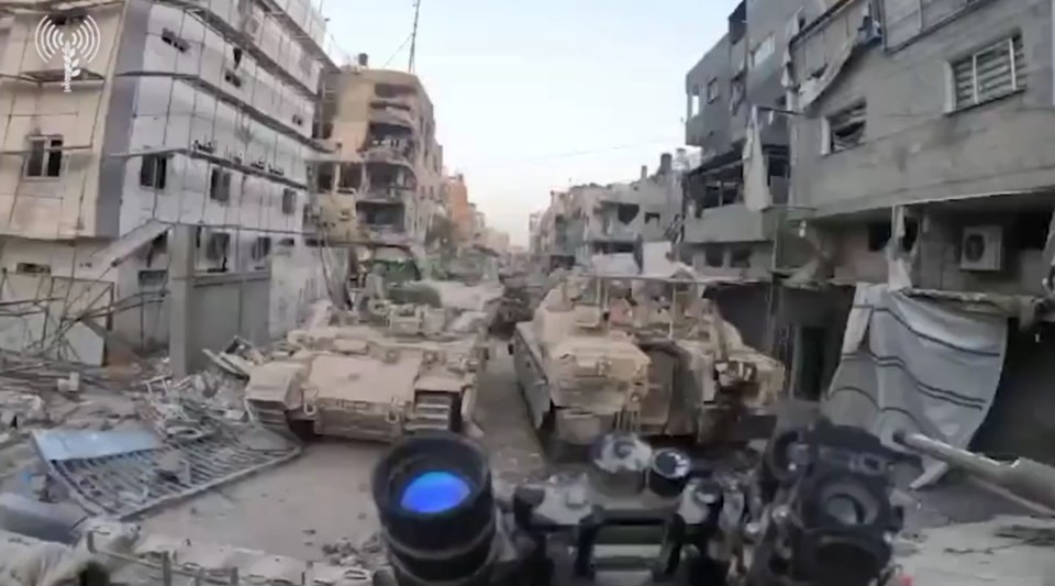 Footage showed Israeli soldiers approaching a Gaza hospital with tanks and armoured vehicles