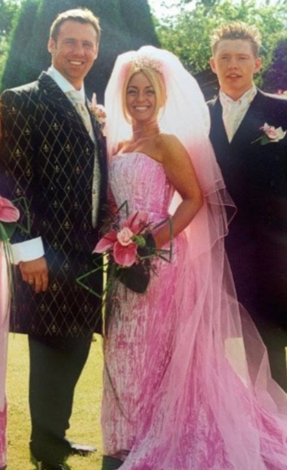 Jamie at his wedding with Caroline and stepson Gerry Carbin