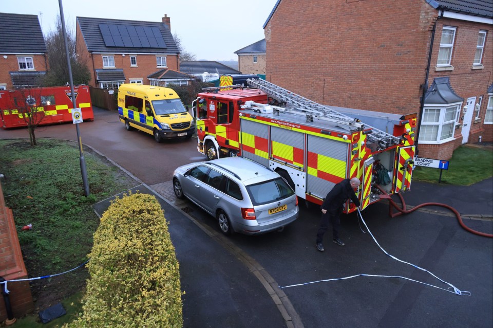 Emergency services at the house in Newcastle