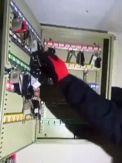 Footage shows thieves plundering more than 50 keys from a safe