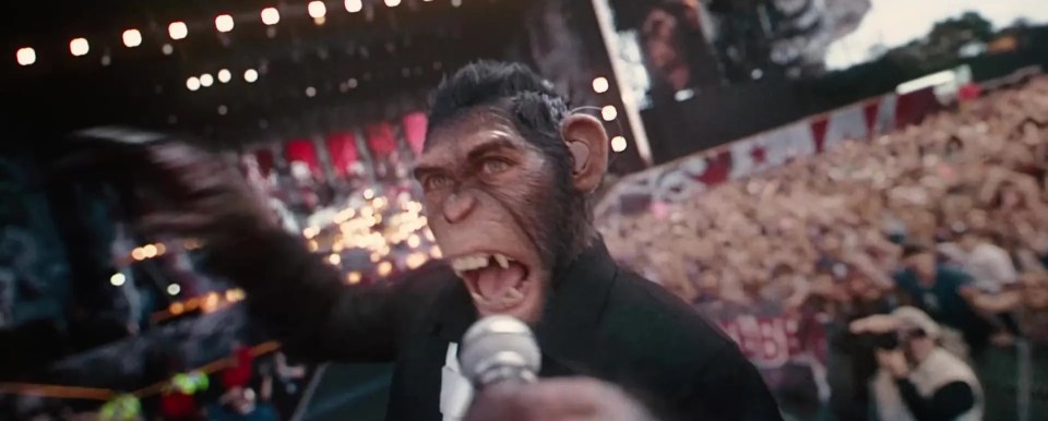 Robbie Williams has explained why he has been transformed into an ape in his upcoming biopic