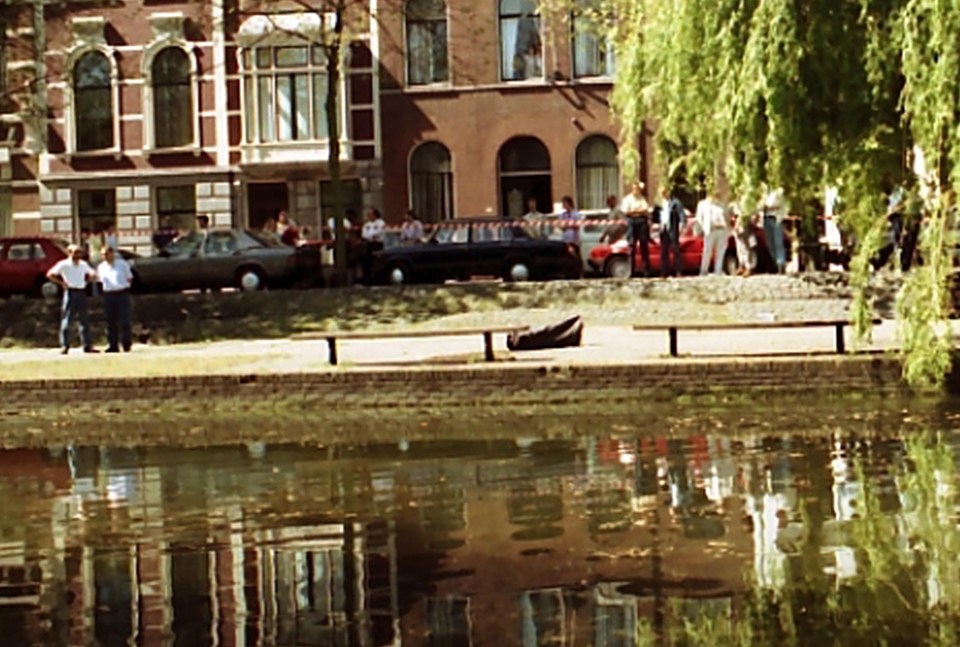 A black bag containing the dismembered body of model Melissa Halstead by the Westersingel waterway canal in Rotterdam, Holland