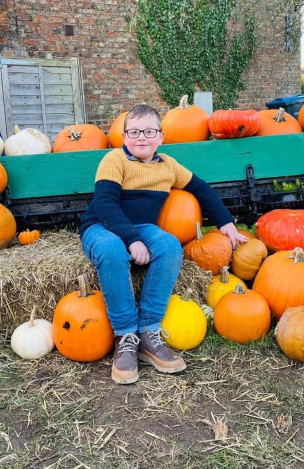 Katie's son Bobby likes helping out on the allotment