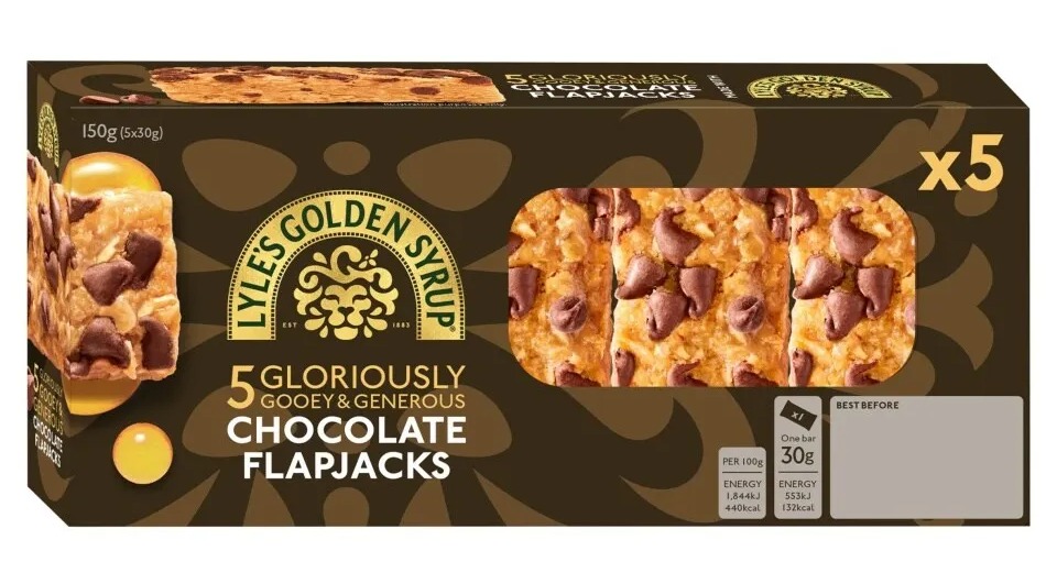 Lyle’s new gooey golden syrup flapjacks are £2.50 for a pack of five at Tesco