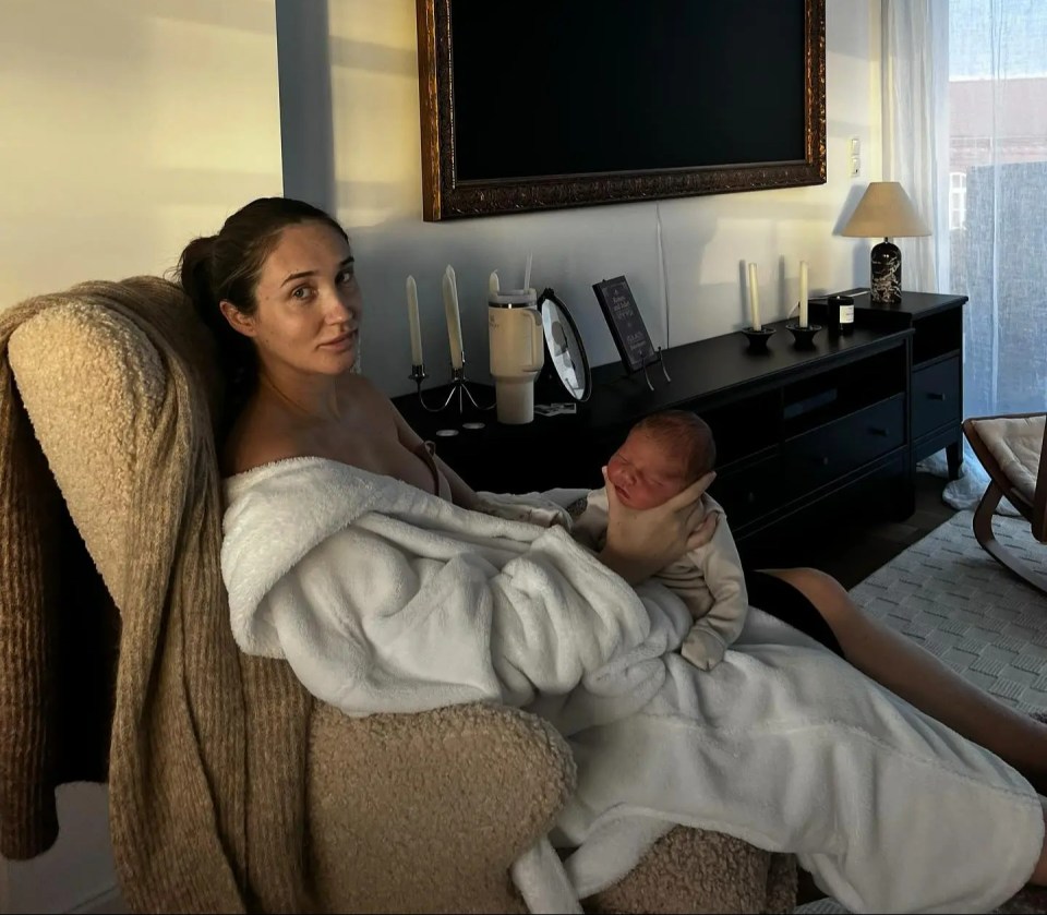 Megan McKenna has opened up on feeling 'overwhelmed' and 'exhausted' after returning home with baby Landon