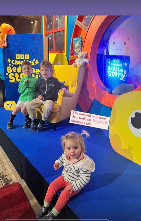 Nina shares a snap of her children enjoying her new role