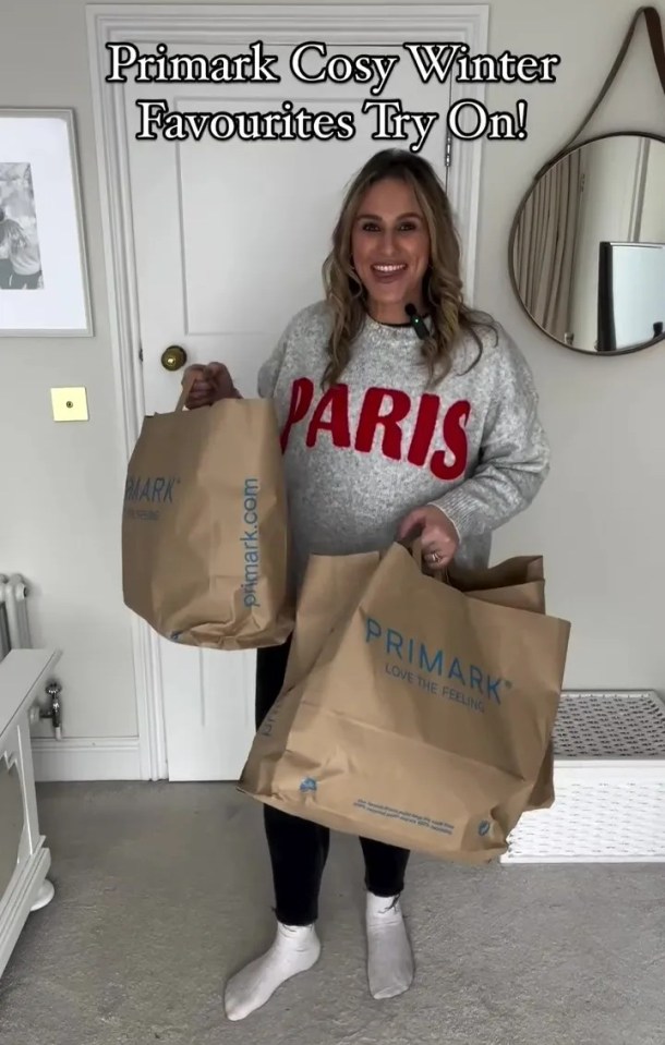 A woman has found the perfect winter coat and a stylish pair of boots from Primark