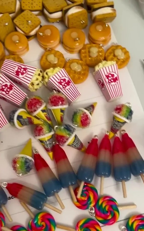 a variety of candy including popcorn pops and lollipops