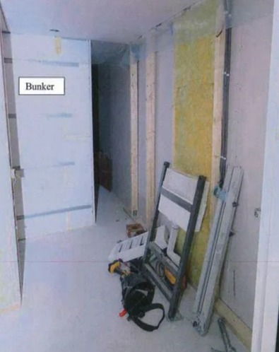 Another police image shows the fortified bunker built at Trenneborg's home