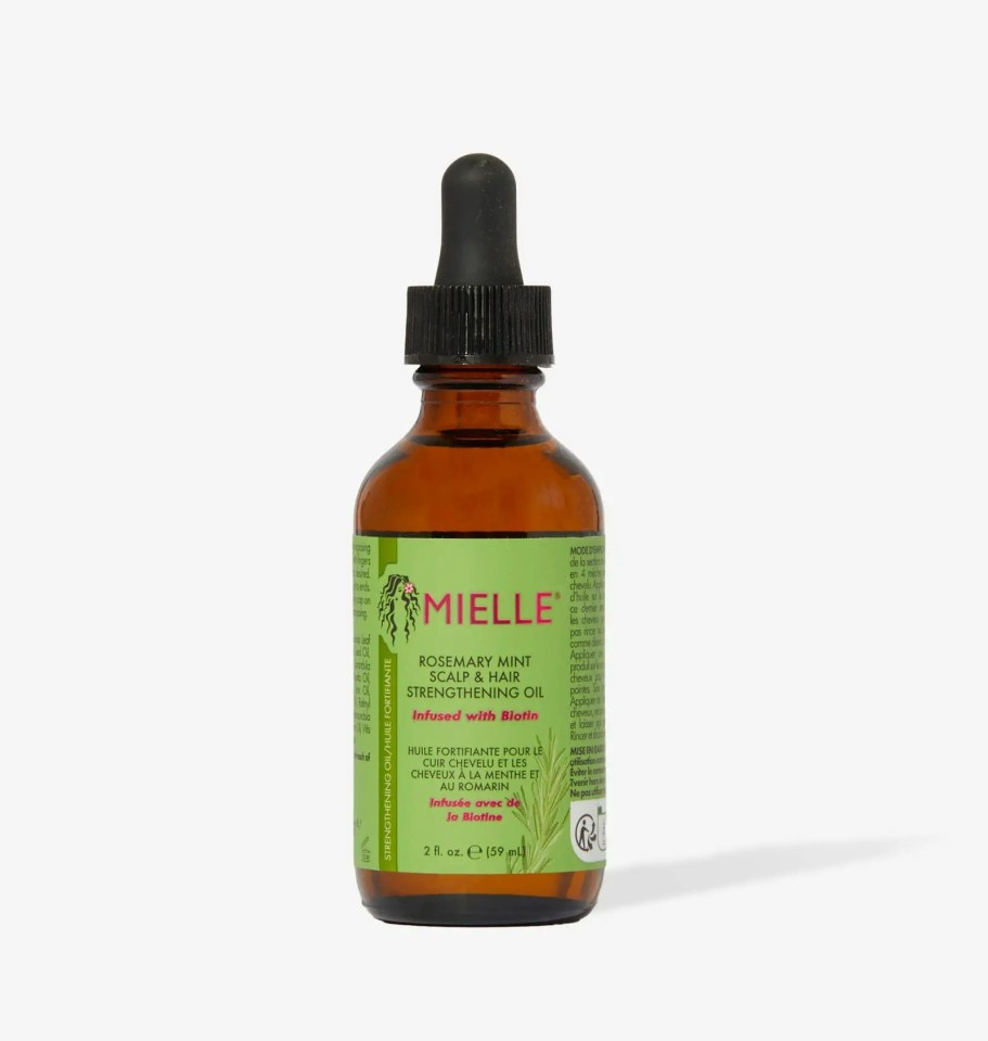 The Mielle Organics.Rosemary Mint Scalp & Hair Strengthening Oil contains more than 30 essential oils and is infused with Biotin