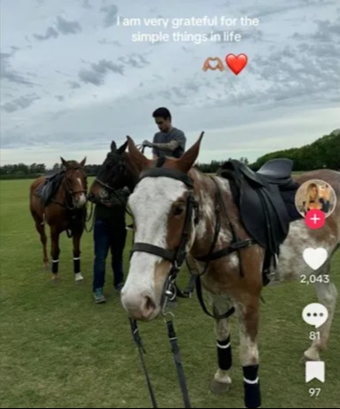 The couple enjoyed horse riding on their South American holiday