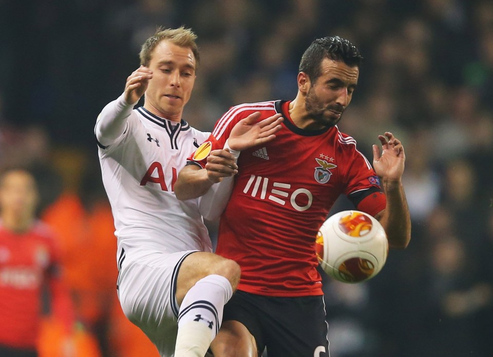 He was on the pitch when Christian Eriksen scored for Spurs against Benfica