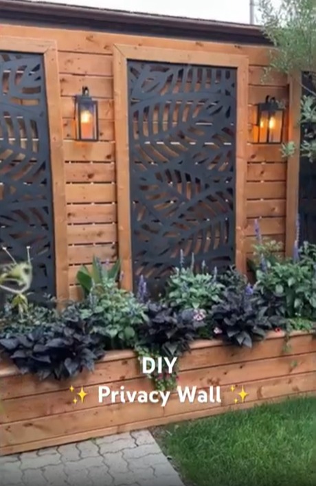 Shavonne went viral on YouTube with a video showing how she made a privacy wall (pictured)