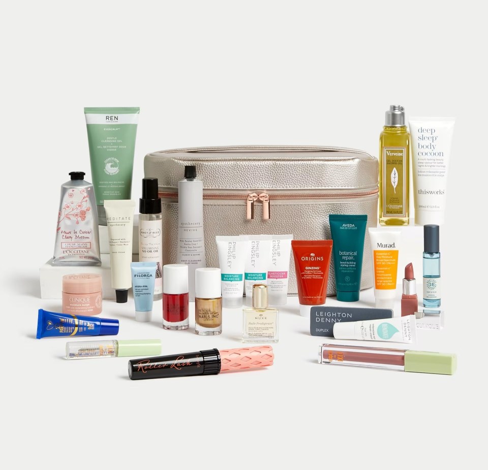 a variety of beauty products including aveda and elizabeth arden