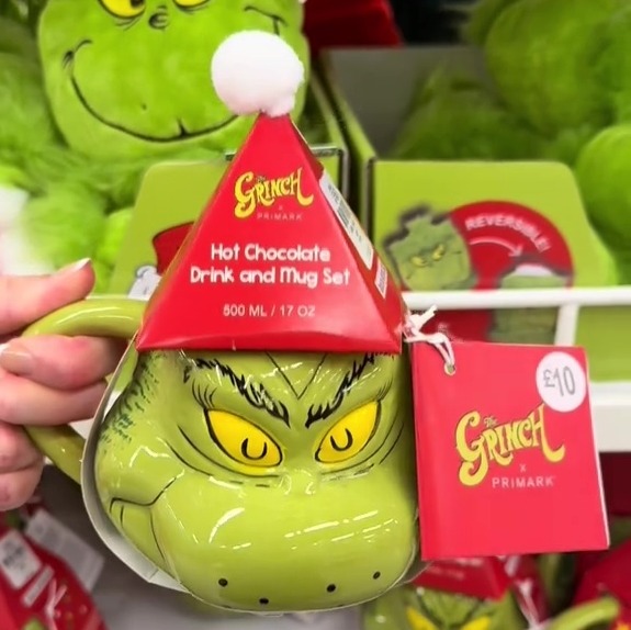 Enjoy a hot chocolate in this Grinch-themed mug