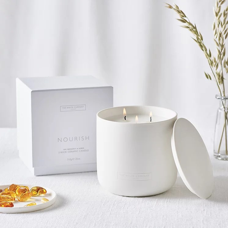 The White Company's Ceramic 3 Wick Candle is £75