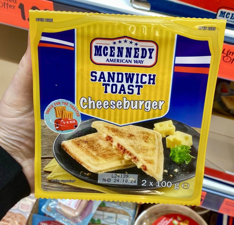 Items such as this cheeseburger toastie are too on sale