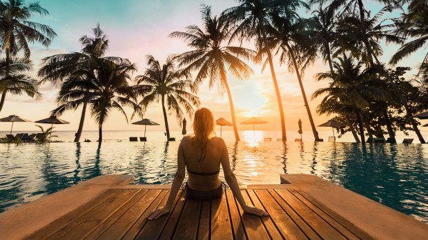 Woman watching the sunset