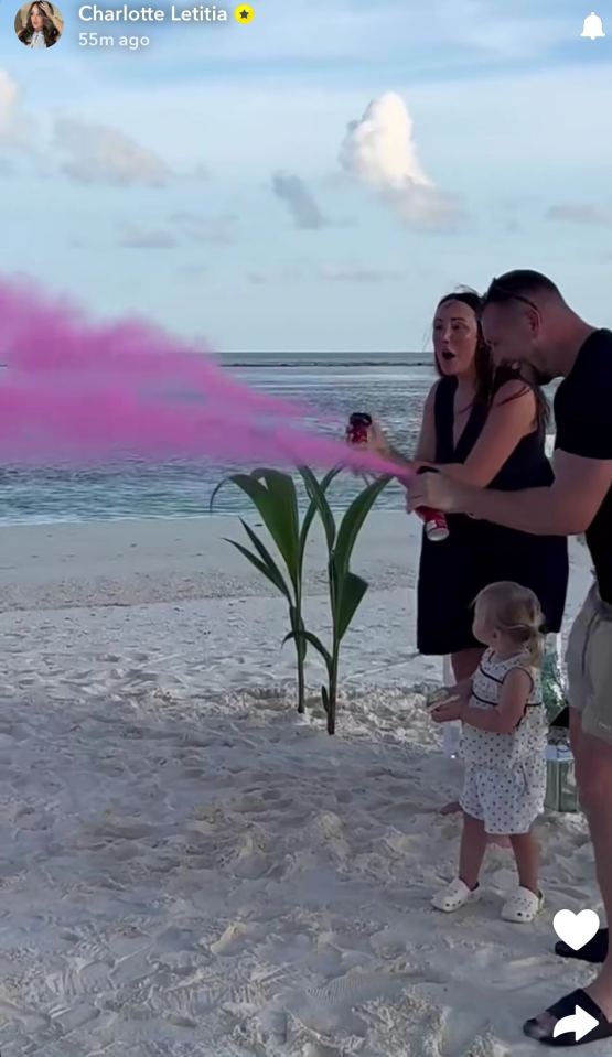 They sprayd pink smoke before tucking into cake