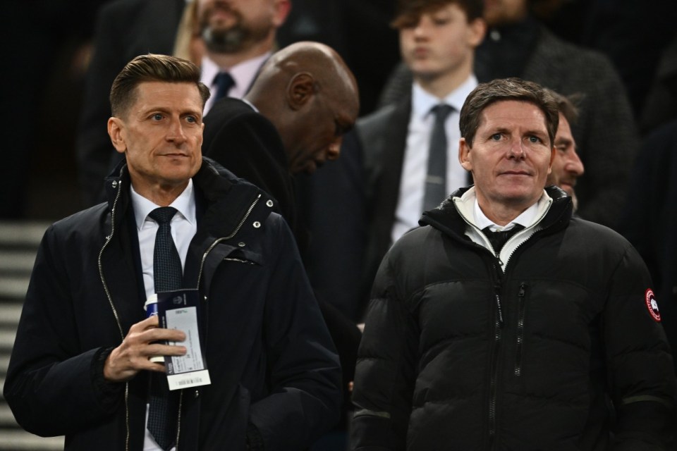 Palace chairman Steve Parish was sat alongside Oliver Glasner before he was appointed manager in February