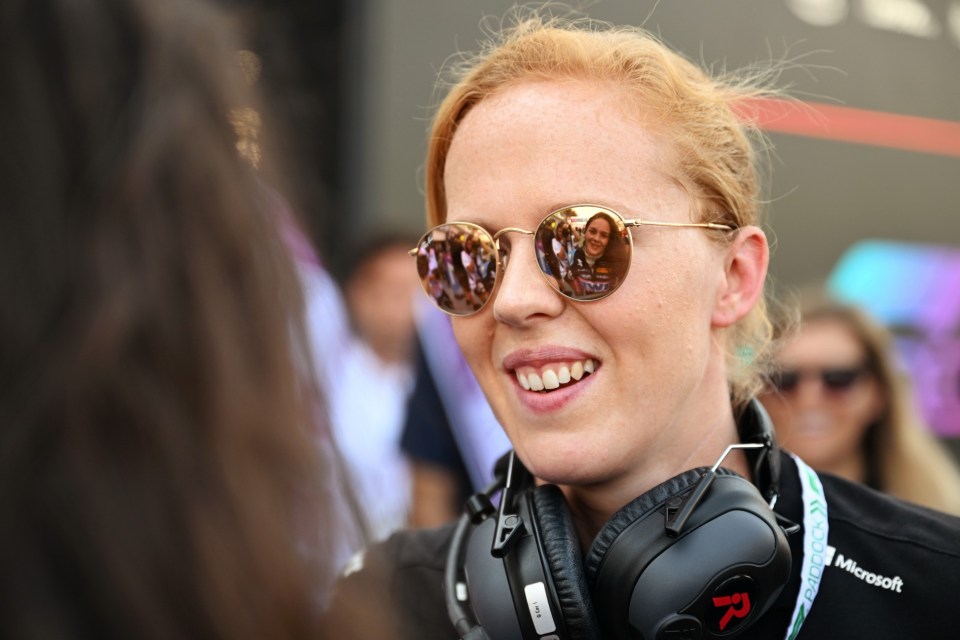 SINGAPORE, SINGAPORE - SEPTEMBER 22: Alice Powell looks on at the podium celebrations during F1 Academy Round 5 race 2 at Marina Bay Street Circuit on September 22, 2024 in Singapore, Singapore. (Photo by Pauline Ballet - Formula 1/Formula 1 via Getty Images)